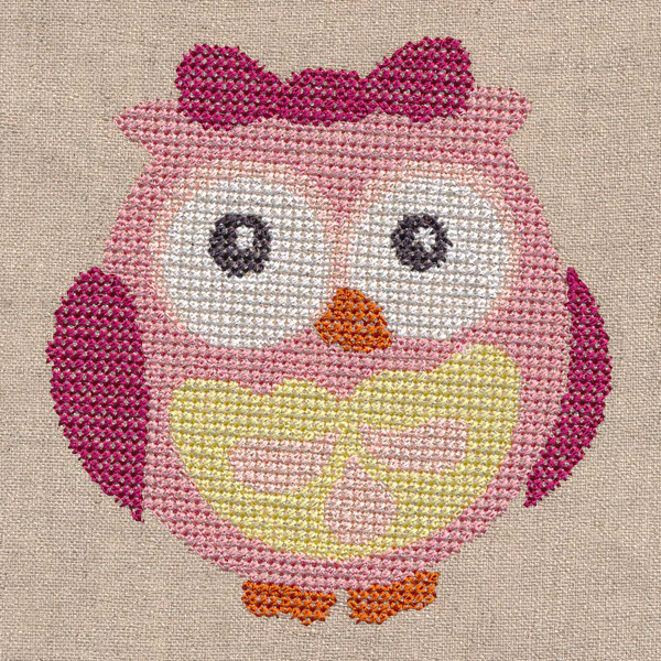 Wide-Eyed Baby Girl Owl (Cross Stitch) - Image 6