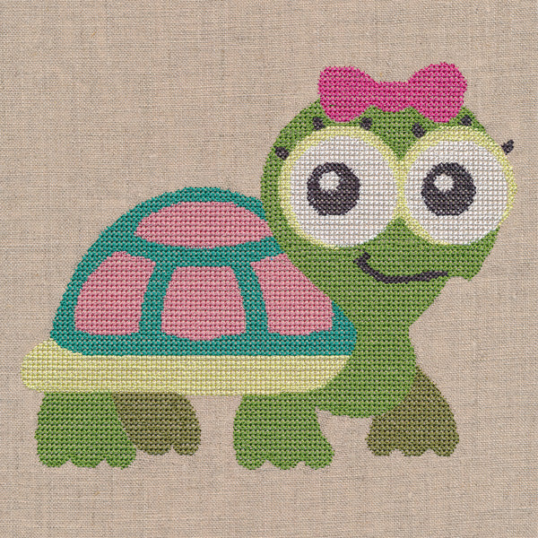 Wide-Eyed Baby Girl Turtle (Cross Stitch) - Image 2