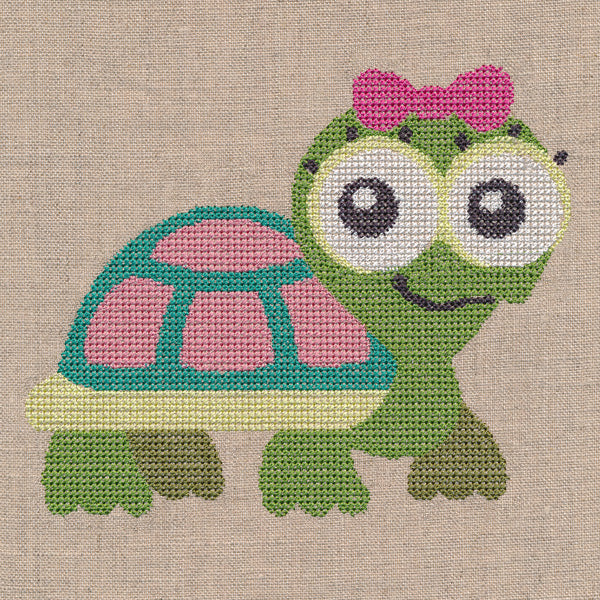 Wide-Eyed Baby Girl Turtle (Cross Stitch) - Image 4