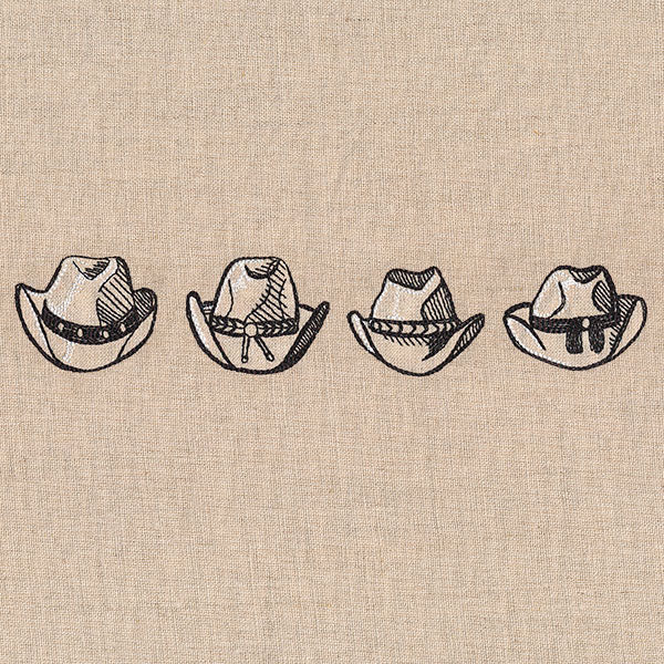 Wild West Cowboy Hat Etching Border - Image 3