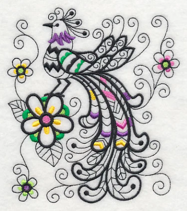 Wild Whimsy Bird 2 (Blackwork) - Image 3