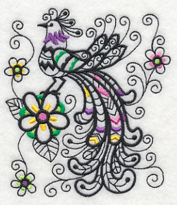 Wild Whimsy Bird 2 (Blackwork) - Image 4