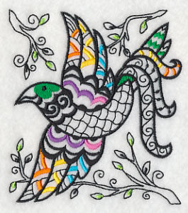 Wild Whimsy Bird 3 (Blackwork) - Image 4
