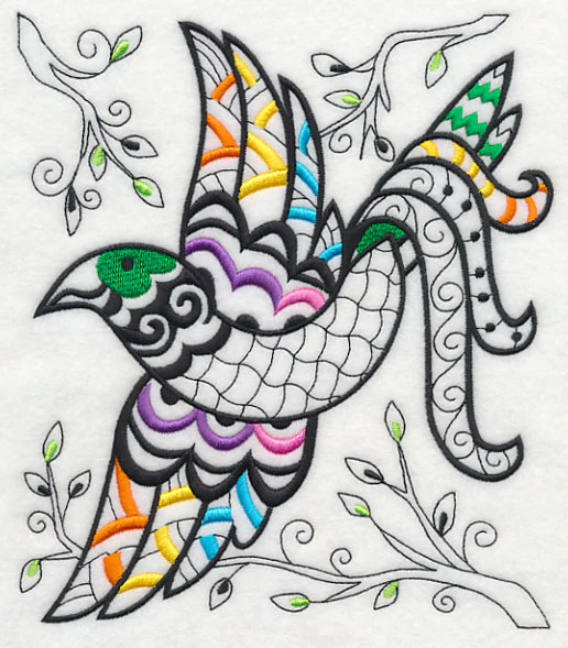 Wild Whimsy Bird 3 (Blackwork) - Image 5