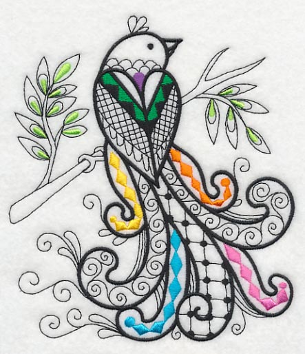 Wild Whimsy Bird 4 (Blackwork) - Image 2