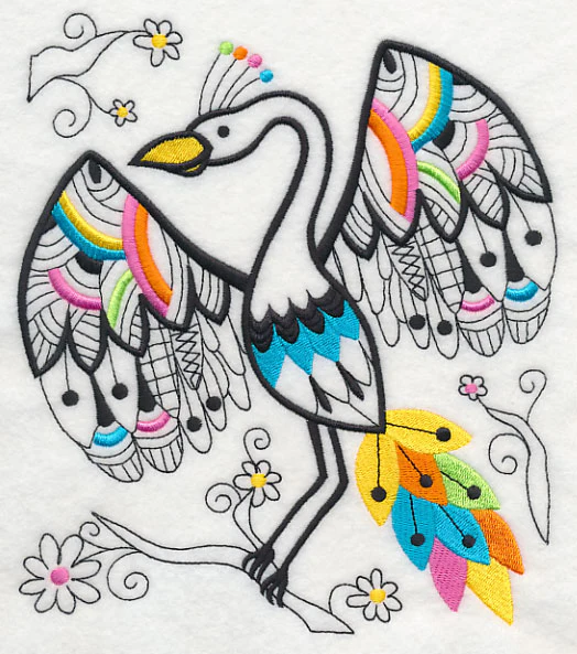 Wild Whimsy Bird 5 (Blackwork) - Image 5
