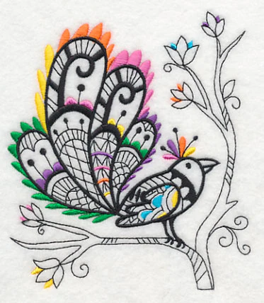 Wild Whimsy Bird 6 (Blackwork) - Image 3