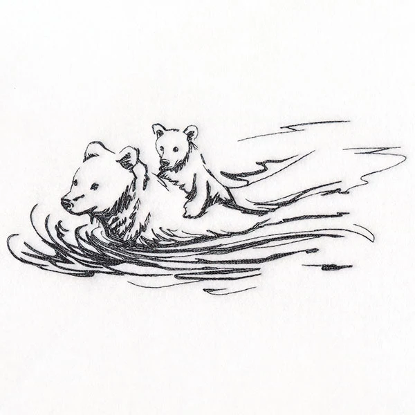 Wild Wonders Swimming Bear and Cub - Image 2