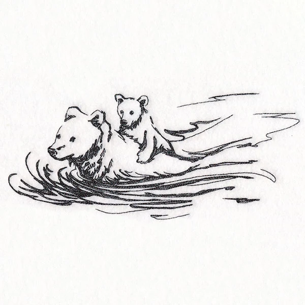 Wild Wonders Swimming Bear and Cub - Image 3