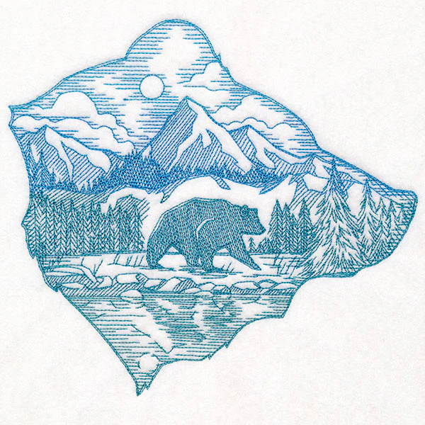Wild Woods Bear Scene Etching - Image 4