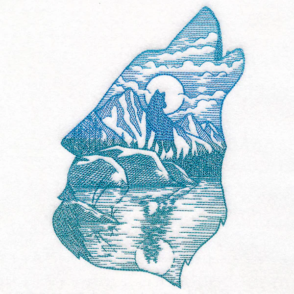 Wild Woods Wolf Scene Etching - Image 4
