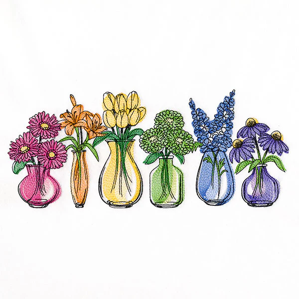 Wildflower Jar Bouquets Border