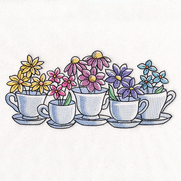Wildflower Tea Cup Border