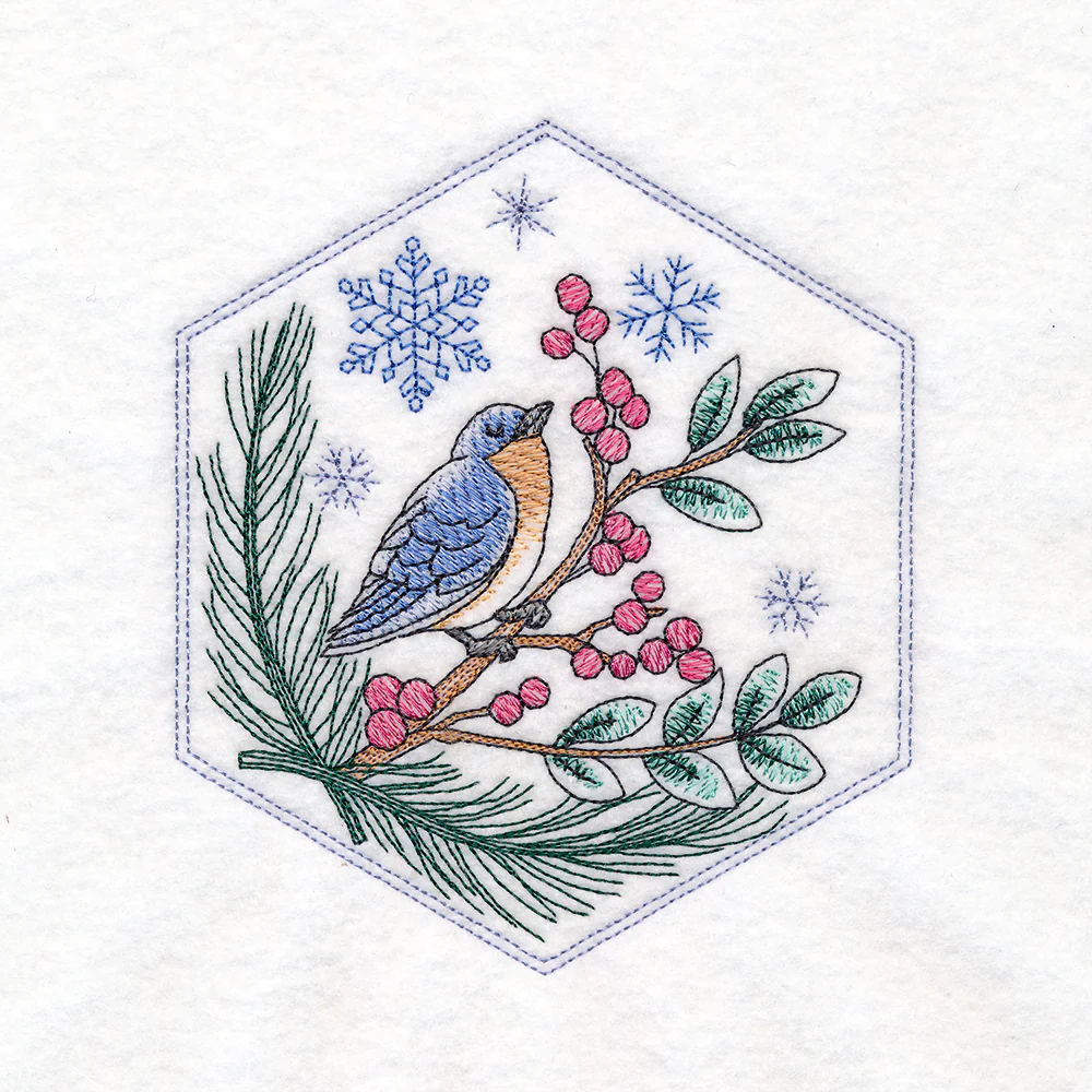 Winter Beauty Quilt Hexagon - Blue Bird - Image 4
