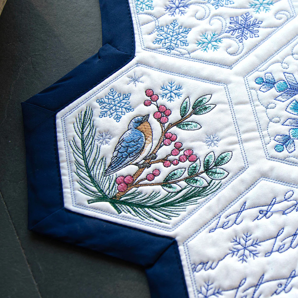 Winter Beauty Quilt Hexagon - Blue Bird - Image 5