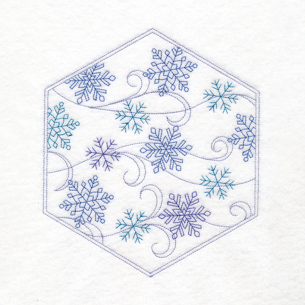 Winter Beauty Quilt Hexagon - Snow - Image 4