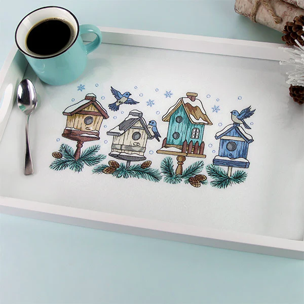 Winter Birdhouse Block Party Border - Image 4