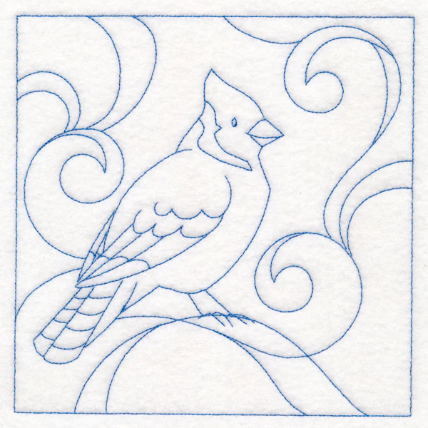 Winter Birds Quilting - Blue Jay (Double Run) - Image 2