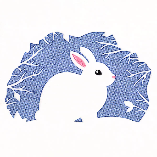 Winter Bunny Silhouette (Embossed) - Image 3