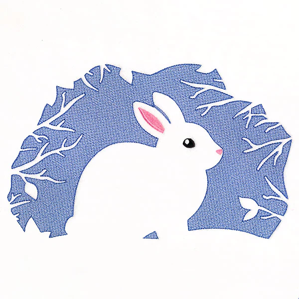 Winter Bunny Silhouette (Embossed) - Image 6