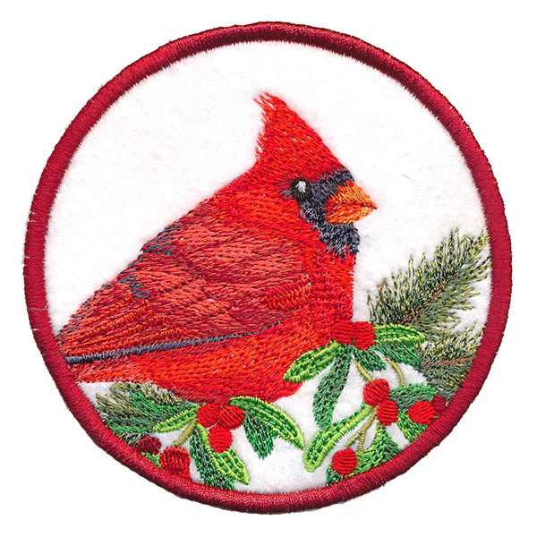 Winter Cheer Coaster - Cardinal (In-the-Hoop) - Image 3