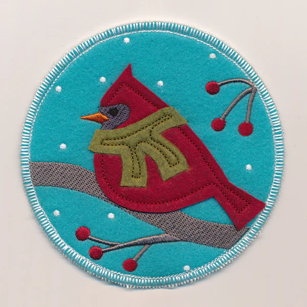 Winter Coaster - Cardinal (In-the-Hoop) - Image 3