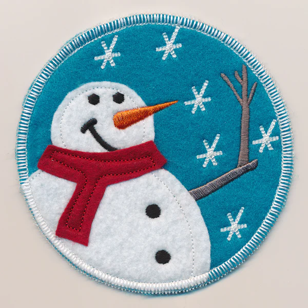 Winter Coaster - Snowman with Scarf (In-the-Hoop) - Image 3