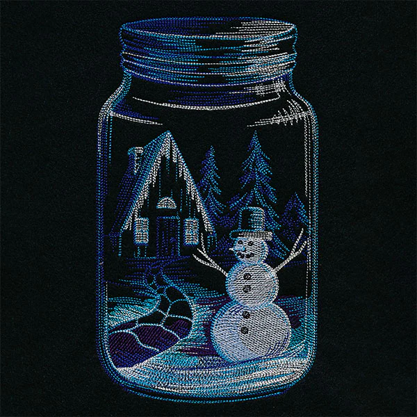 Winter Cottage Canning Jar Scene - Image 2