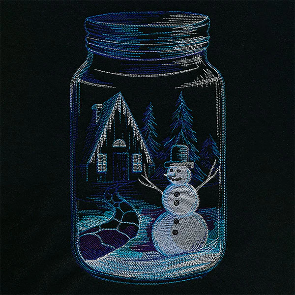 Winter Cottage Canning Jar Scene - Image 5