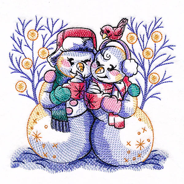Winter Enchantment Snowman Couple - Image 3