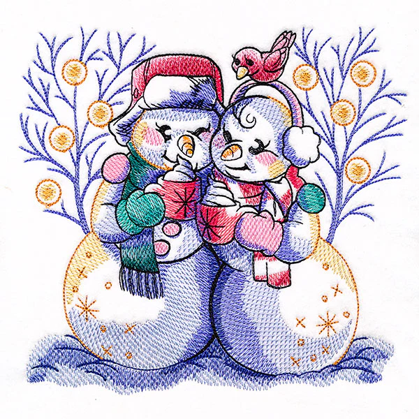 Winter Enchantment Snowman Couple - Image 5