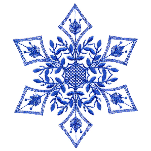 Winter Folk Art Snowflake 5 - Image 3