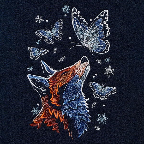 Winter Fox with Butterflies - Image 3