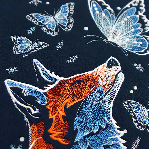 Winter Fox with Butterflies - Image 4