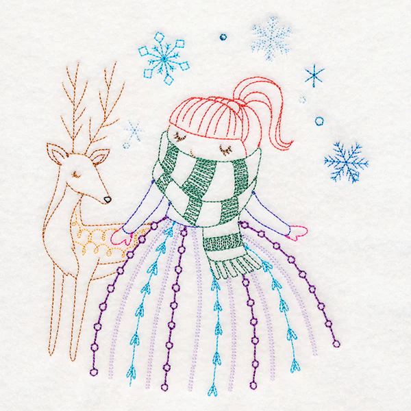 Winter Friends - Girl with Deer - Image 4