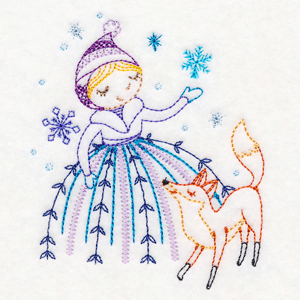 Winter Friends - Girl with Fox - Image 3