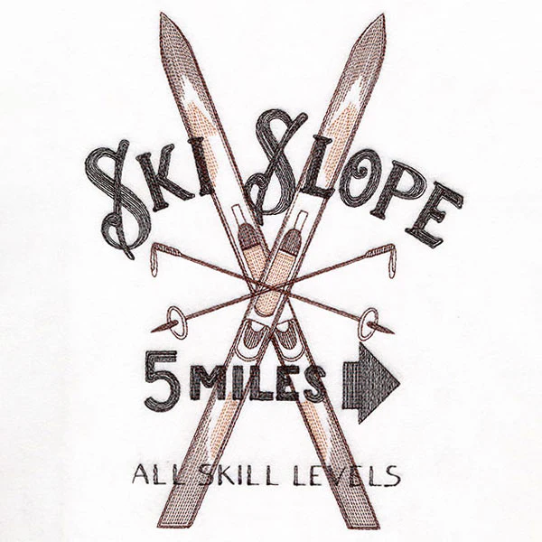 Winter Fun Market Sign - Ski Slope