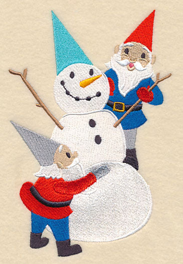 Winter Gnomes Building Snowman - Image 2