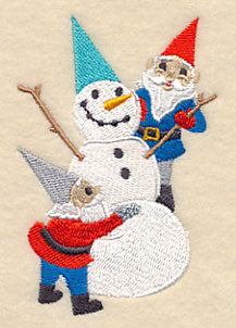 Winter Gnomes Building Snowman - Image 3