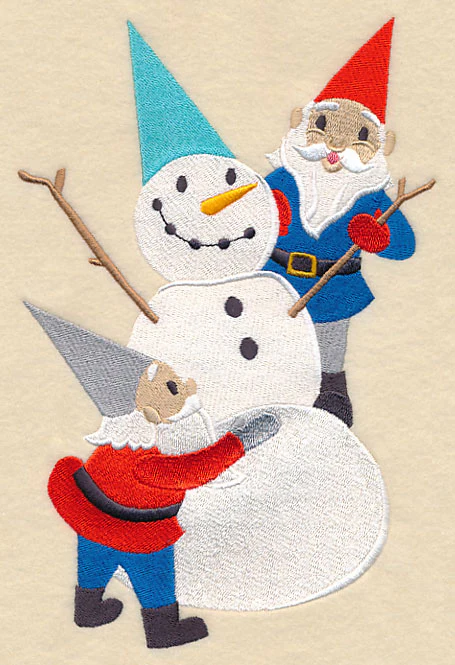 Winter Gnomes Building Snowman - Image 4