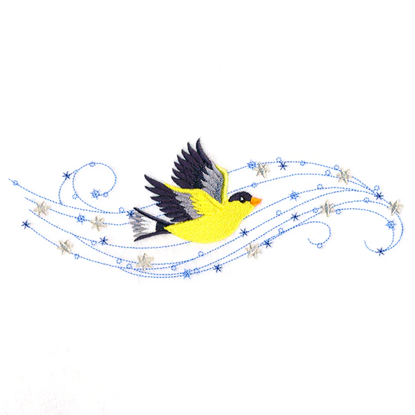 Winter Goldfinch in Flight - Image 2