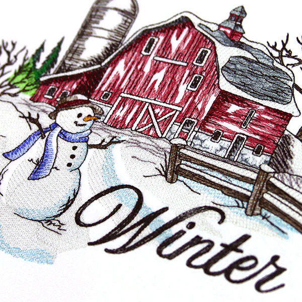 Winter in the Country Barn Scene - Image 4
