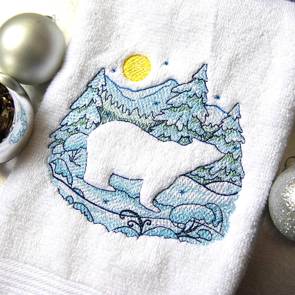 Winter Polar Bear Silhouette (Embossed) - Image 6