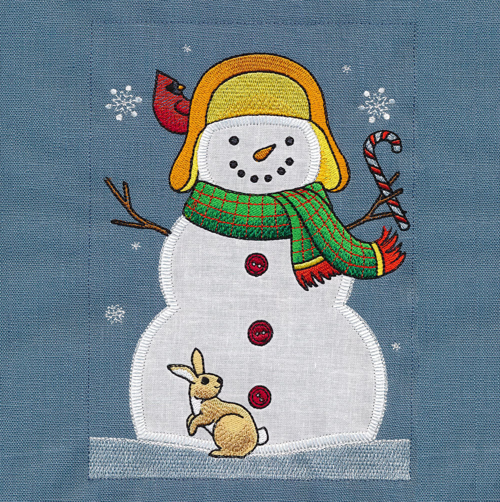 Winter Snowman Build-A-Scene Square 3 (Applique) - Image 4