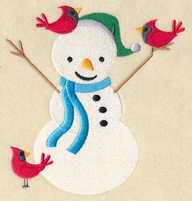 Winter Wonderland Snowman and Birds - Image 3