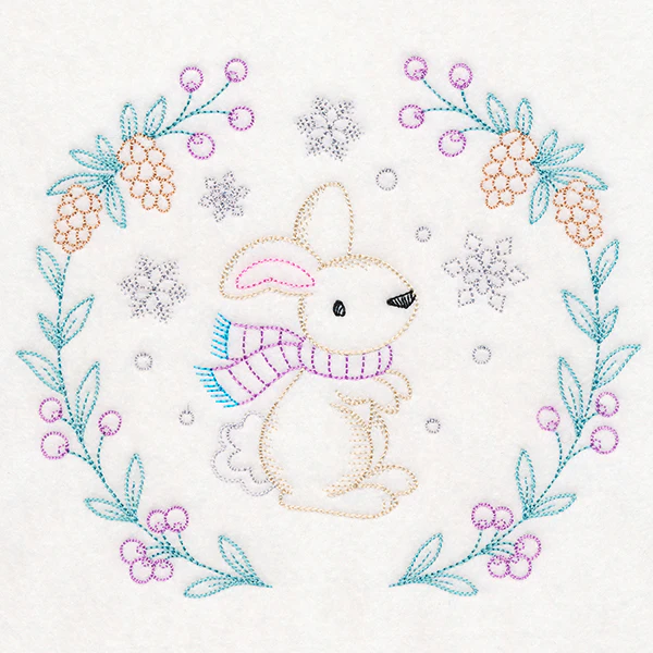 Winter Woodland Wreath - Bunny (Vintage) - Image 2
