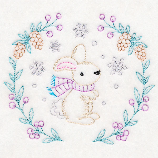 Winter Woodland Wreath - Bunny (Vintage) - Image 3