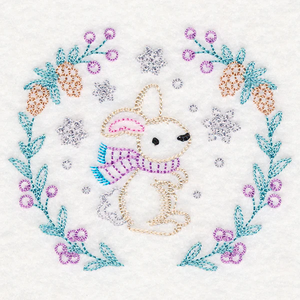 Winter Woodland Wreath - Bunny (Vintage) - Image 4