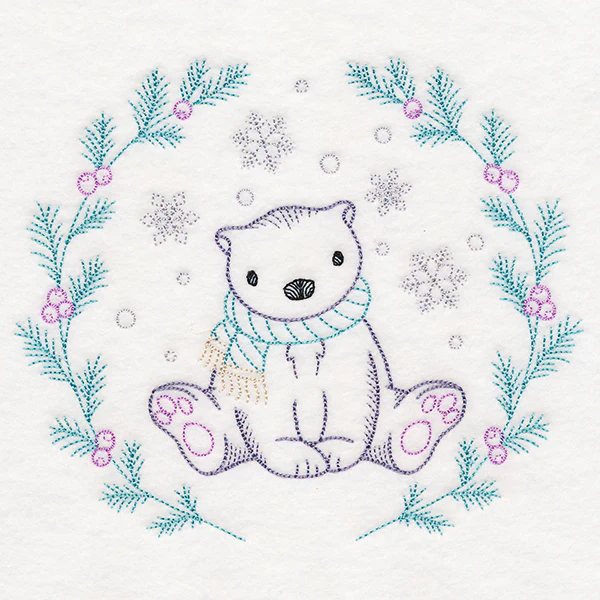 Winter Woodland Wreath - Polar Bear (Vintage) - Image 2