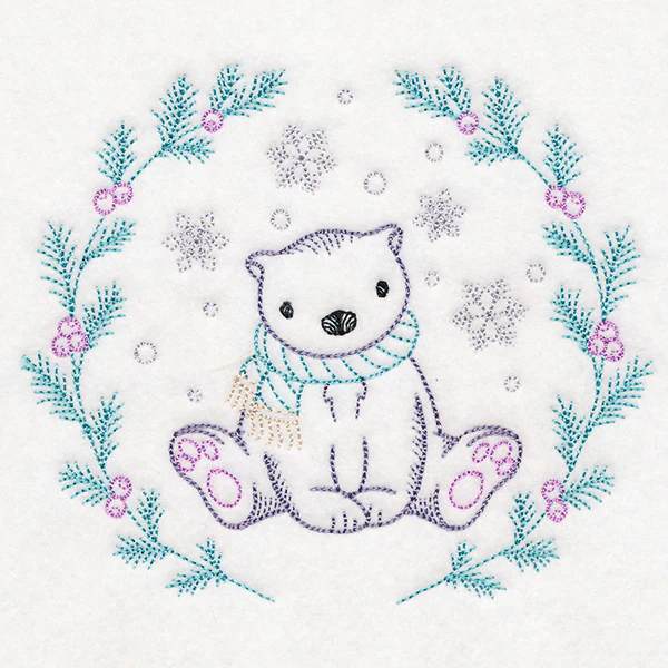 Winter Woodland Wreath - Polar Bear (Vintage) - Image 3